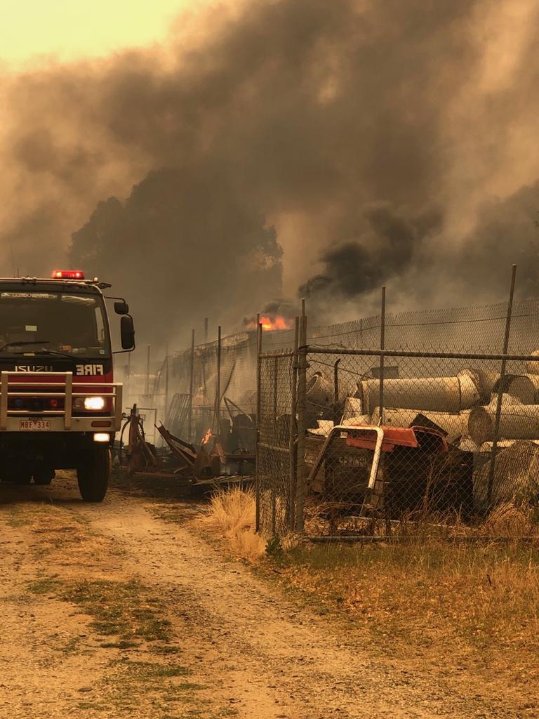 Fires near Corryong on Saturday. Picture: Bill Tilley