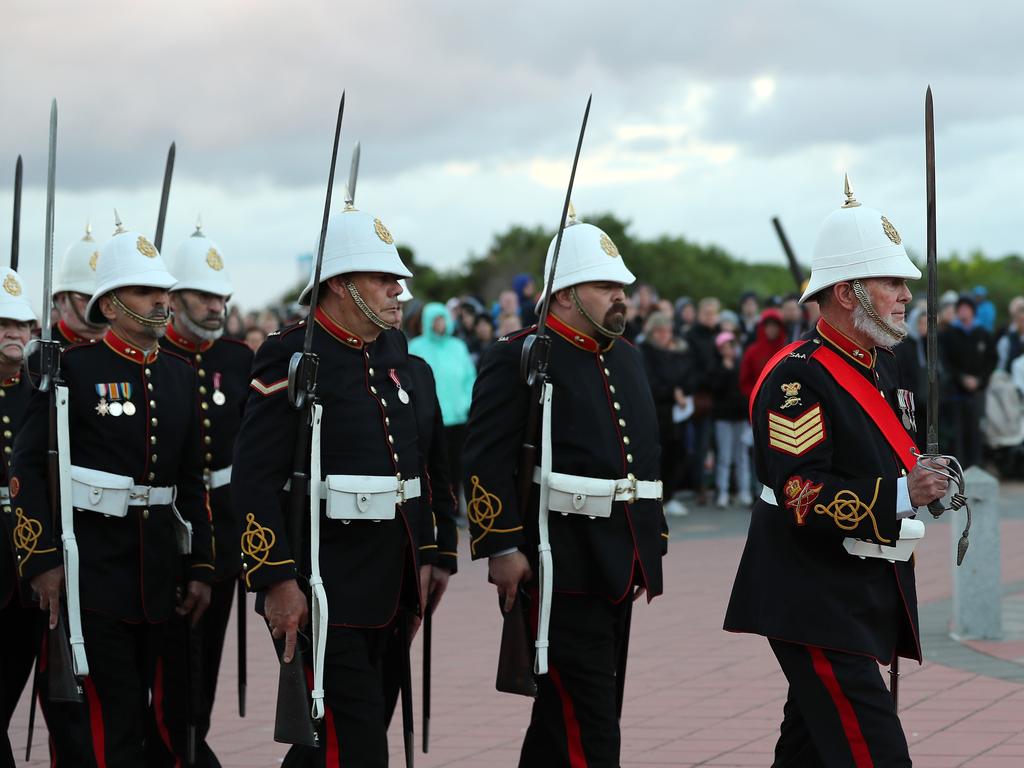 Part of the ceremony at Semaphore. Picture: Dylan Coker