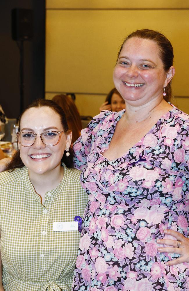 Bec Sheild and Stacey Garrick at the Cairns Women's Business Club International Women's Day lunch, held at the Hilton Hotel. Picture: Brendan Radke