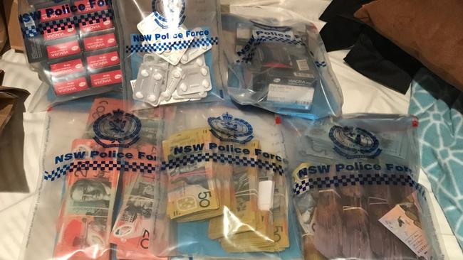 A six-month investigation has led to the arrest of four people and the seizure of drugs and cash from a brothel in Sydney’s north. Picture: NSW Police