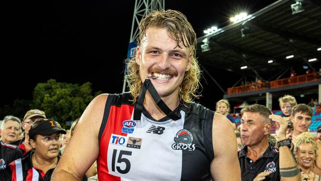 Wyatt Ryan was named the Chaney medal winner in Southern Districts 2024-25 NTFL grand final win against St Mary's. PIcture: Pema Tamang Pakhrin