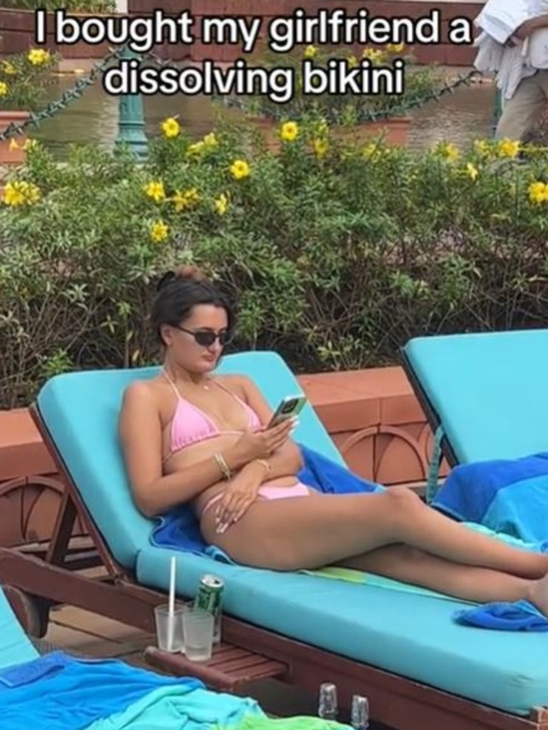 A boyfriend's bikini prank on his girlfriend has been left with mixed  reviews