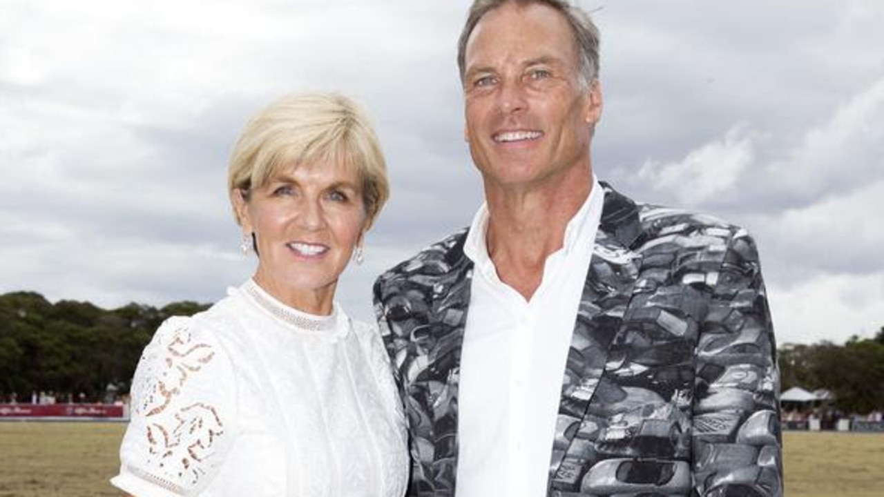 Julie Bishop with partner David Panton at the Portsea Polo. Picture: Sarah Matray