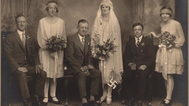 Bride from 1920s carrying swastika