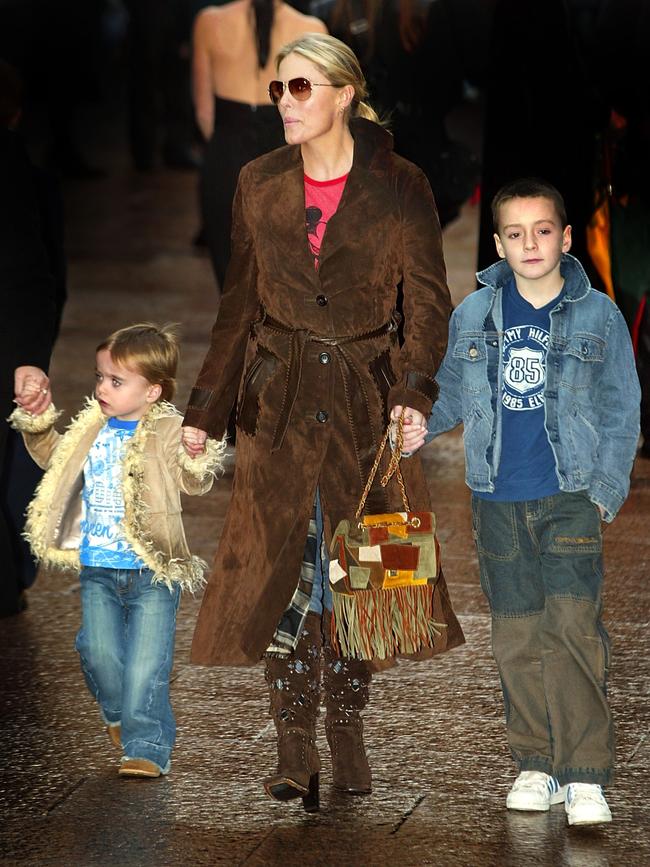 Lennon (left) with his mum Patsy Kensit and brother James at the world premiere of "Harry Potter and the Chamber of Secrets" at the Odeon Leicester Square in 2002. Picture: John Li/Getty Images