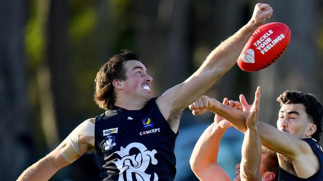 Liam Tidd of Rosebud was best-on-ground in the Buds’ win over Sorrento on Saturday. (Photo by Josh Chadwick)