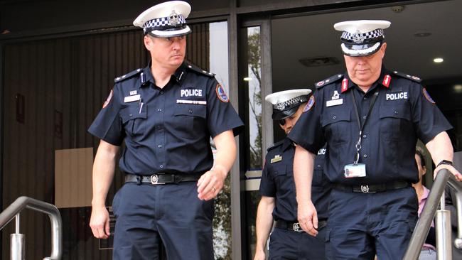 NT Police Superintendent Jody Nobbs outside Alice Springs Local Court. Picture: Jason Walls