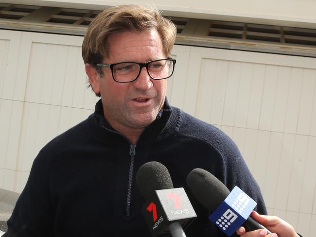 Sacked Bulldogs coach Des Hasler leaves his Northern Beaches home. pic John Grainger