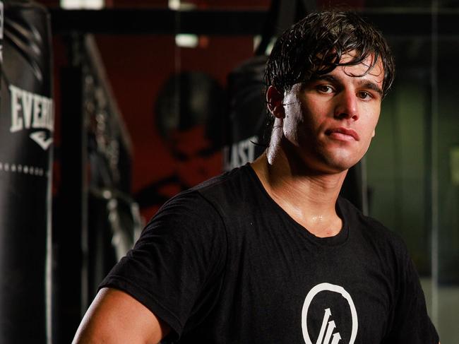 Daily Telegraph. 27, November, 2024.Sydney boxer Brock Jarvis, at Bodypunch Gym, at Lakemba, today.Picture: Justin Lloyd.