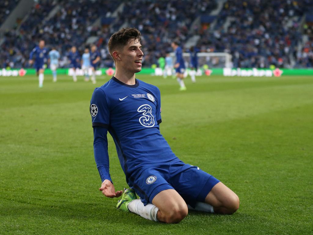 Kai Havertz celebrates. (Photo by Jose Coelho / POOL / AFP)