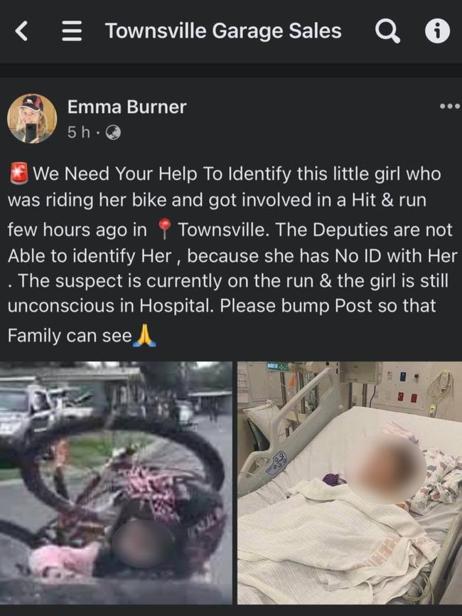 A scam post claiming a girl from Townsville was involved in a hit and run was debunked by police.