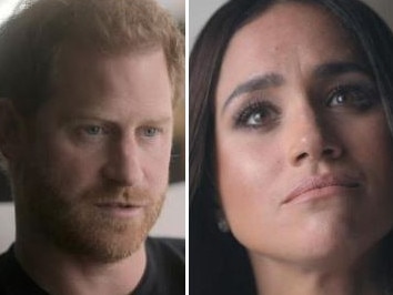 Prince Harry and Meghan Markle in their Netflix docuseries. Picture: Netflix