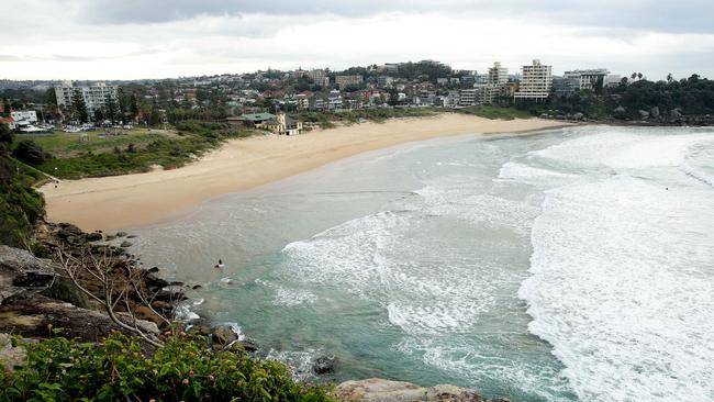 Freshwater beach where a man fell to his death on the weekend. Freshwater View Reserve got a narrow path that leads to this area.