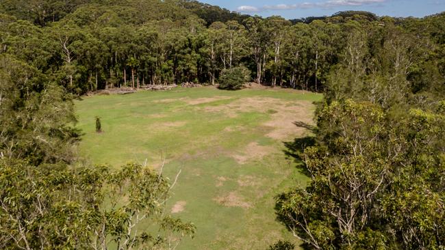 An aerial view of the private land at Avoca Beach an elderly resident is happy to donate to council to be used as a soccer field. Picture: Brett Brown