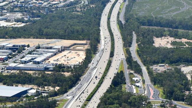 An aerial photo of the M1 on the Gold Coast. File image. Picture: Nigel Hallett