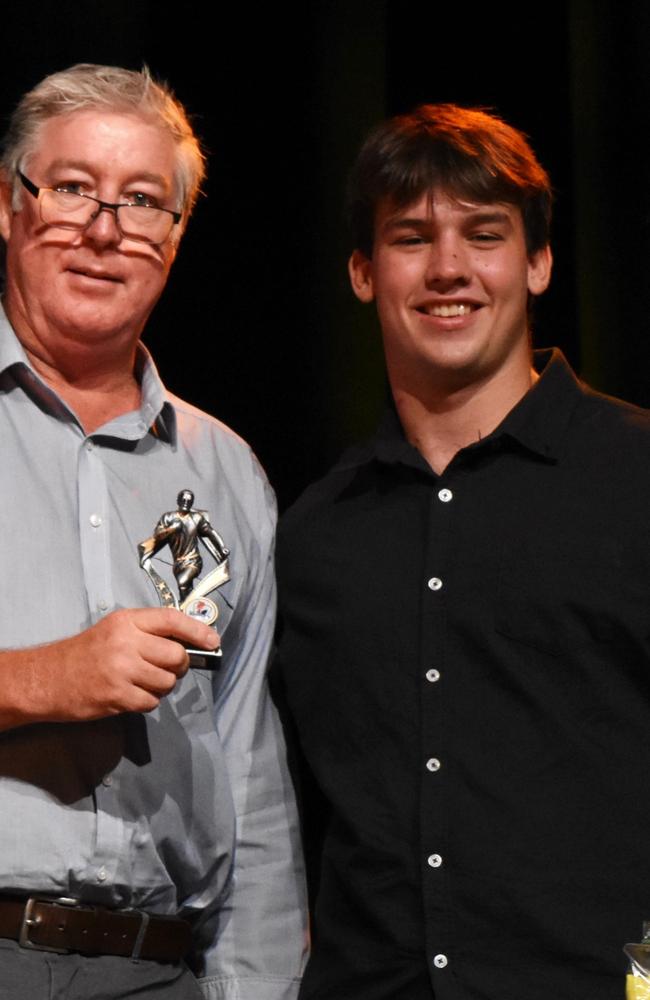 Dave Hoare (Coach) &amp; Darcy Clark – U15 B &amp; F at the Wanderers presentation night, 2021. Picture: Contributed