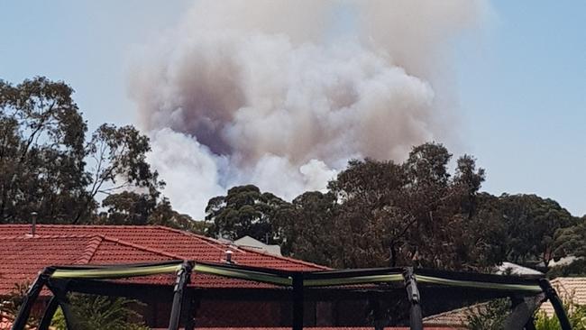 Out-of-control grass fire at Sunbury on New Year's Day, 2020. Picture: Twitter/@Emily_Lonsdale