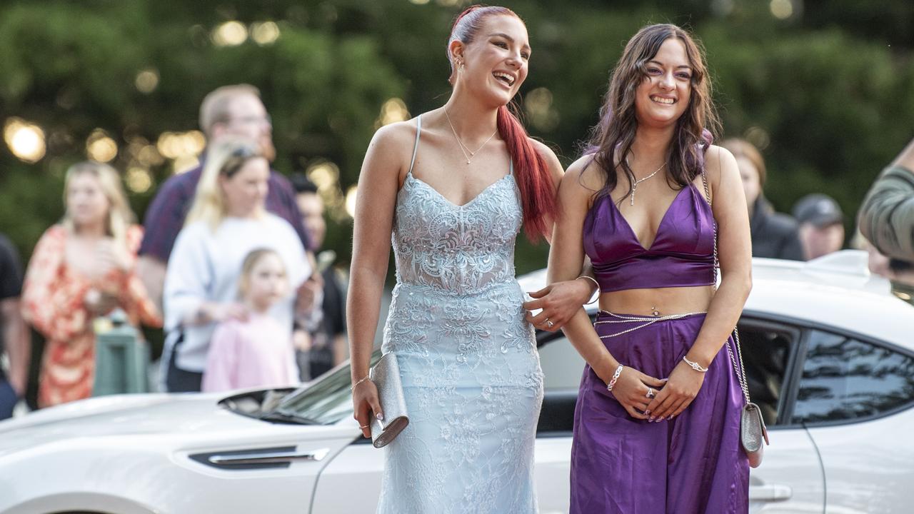 Riley Eccles and Savannah McNeill. Toowoomba State High School formal at Picnic Point. Friday, September 9, 2022. Picture: Nev Madsen.