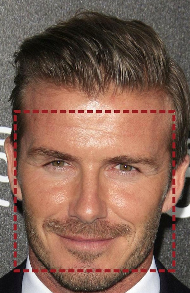 David Beckham has the most popular face shape for men with his strong jawline and square shape.