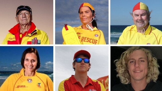 Gold Coast volunteer life savers: From top left: Peter Anderson, Carol Templeton, Ian Tannahill. Bottom row: Charisse Cormack, Harrison Henwood and Beau Bailey.