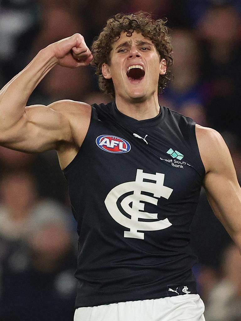 Charlie Curnow missed out despite finishing second on the goalkicking table. Picture: Robert Cianflone/Getty Images