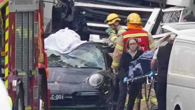 The crash scene in Melbourne on Wednesday. Picture: AAP