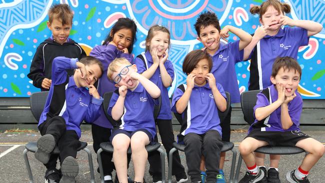 Northern Bay College Hendy P-8 Campus 2025 Preps HA1 front Zaden Mauahara, Dexter Tweeddale, Albert Wierenga, Jackson Towers. Back Samuel Harris, Hope Nelio, Nadia Ahmadi, Marcus Perrett, Penelope Ketchen