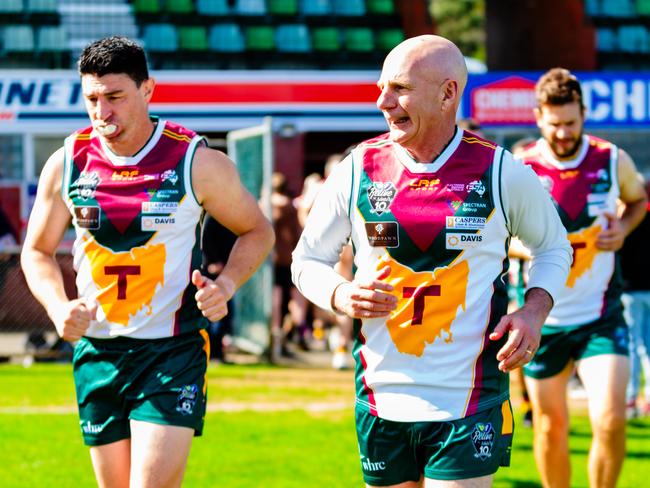 Peter Gutwein playing in last year’s Relive the Rivalry charity match. Picture: Linda Higginson