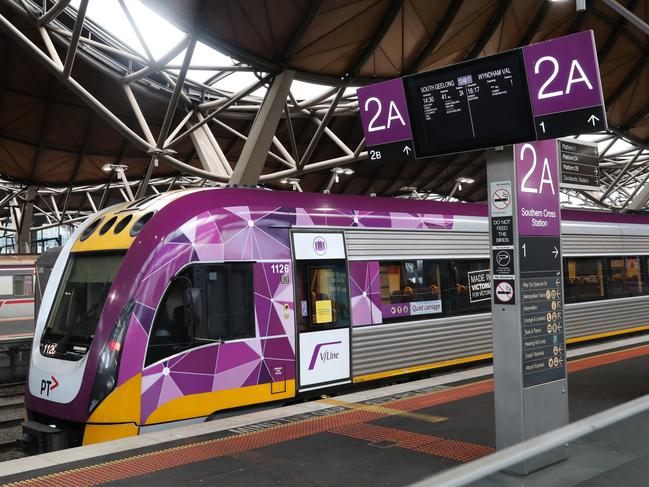 A V/Line train at Southern Cross station Picture: David Crosling