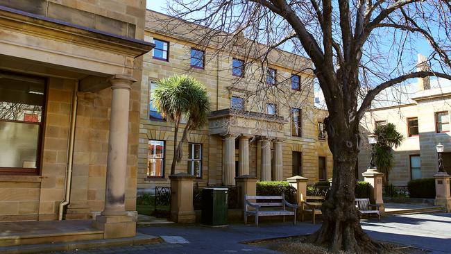 The Murray St entrance to Hobart’s Treasury building.