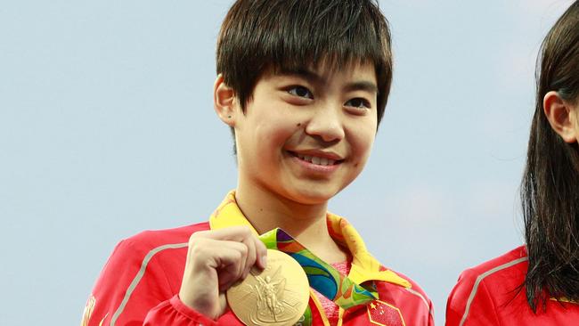 Diving champion Chen Ruolin with one of her Rio 2016 gold medals.