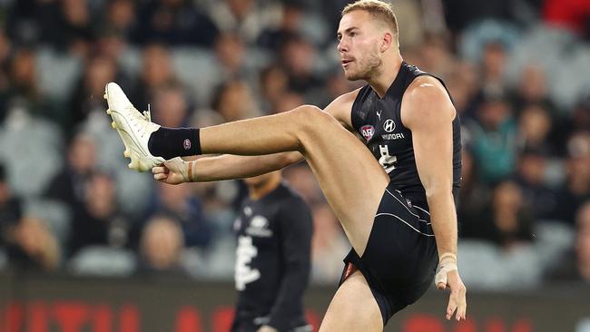 Harry McKay is leading the AFL goalkicking Picture: Michael Klein