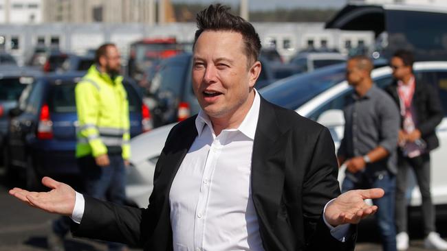 Tesla CEO Elon Musk at the construction site of Tesla’s first European ‘Gigafactory’, near Berlin in Germany. Picture: AFP