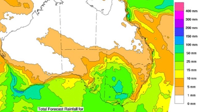 The rainfall outlook for the next eight days looks promising for much of southeastern Australia.