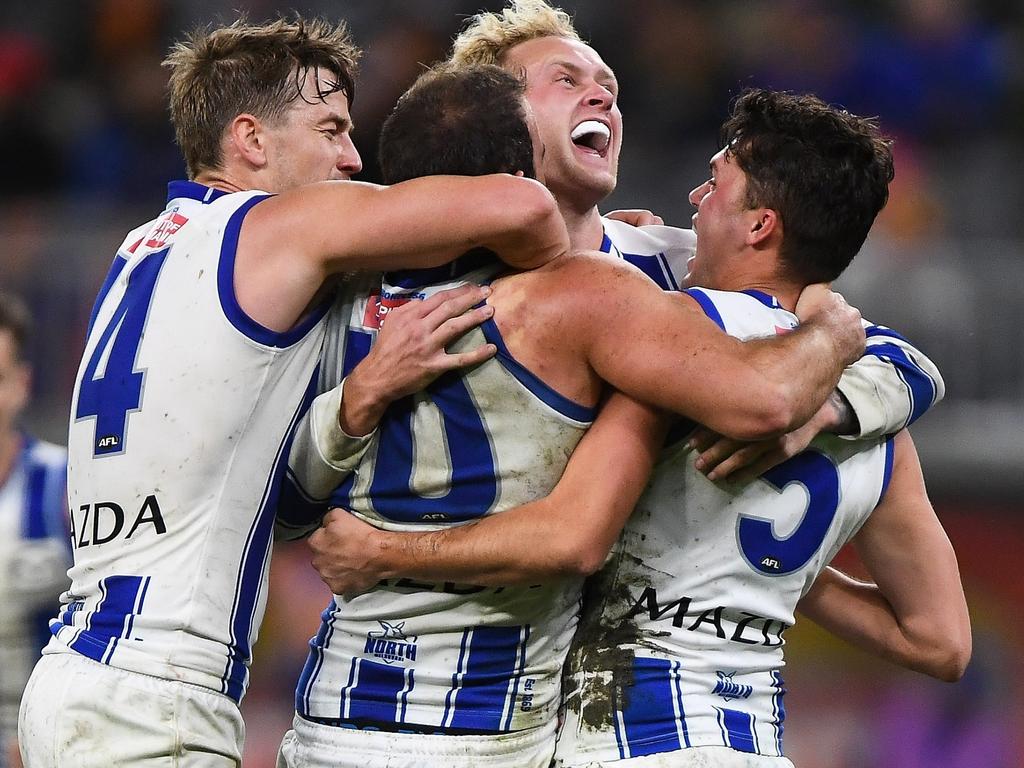 The Kangaroos have notched their third win of the year. (Photo by Daniel Carson/AFL Photos via Getty Images)