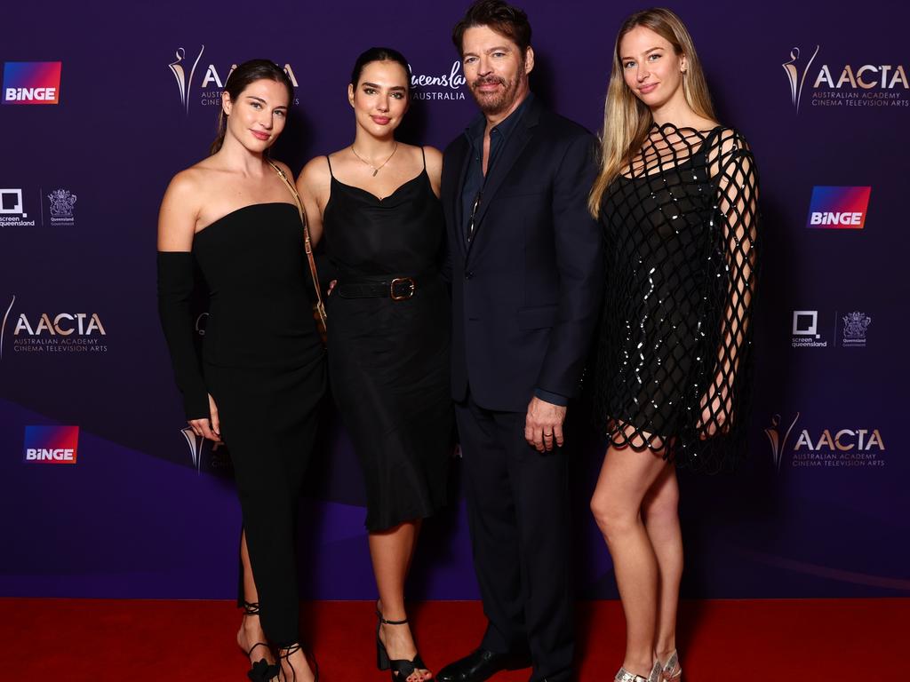 Harry Connick Jr. with his daughters who have all moved to Australia. Picture: Getty Images