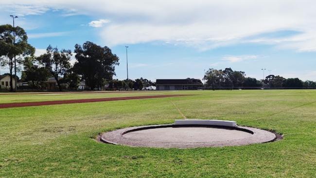 The hammer throwing circle at St Albans Reserve. Picture: Supplied