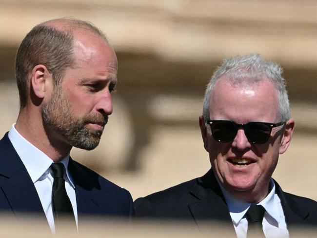 He was seen being ushered to his seat ahead of the service. Picture: Alberto Pizzoli/AFP