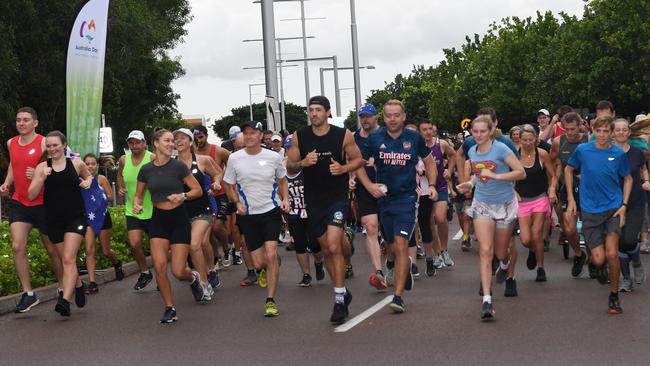 More than 1500 Territorians took part in the Australia Day Fun Run in Darwin this morning. Picture: Katrina Bridgeford