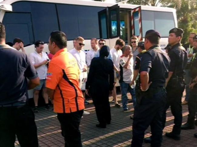 The scene after the prank at the Sepang Formula 1 Grand Prix in Malaysia / Picture: Channel 10