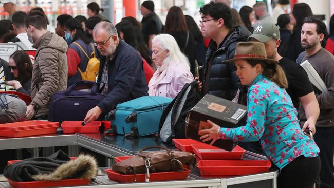 Emirates boss Tim Clark predicts you won’t see this scene at an airport in the future. Picture: NCA NewsWire / David Crosling