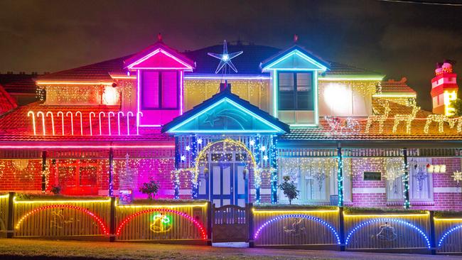 Christmas lights at 88 Parkhill Road, Kew. Picture: Nathan Dyer