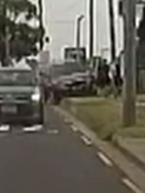 Another driver’s rear dashcam captured the horrifying crash. Picture: 7 News