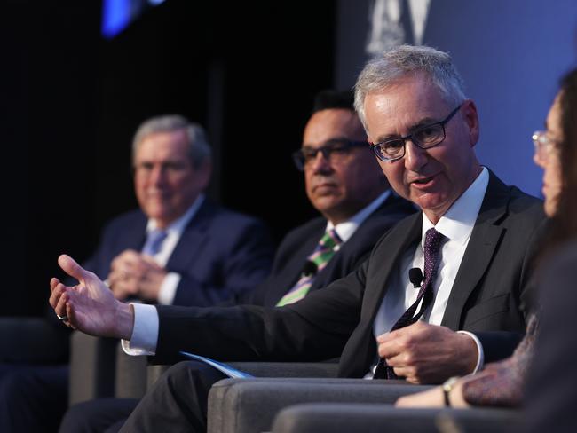 15/11/24: John Lonsdale, Chair of APRA speaks during a panel discussion at  the ASIC annual conference on day 2. John Feder/The Australian.