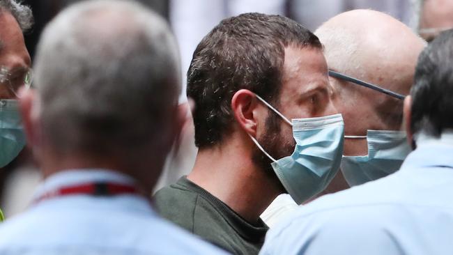 Cameron Staples arrives at the Victorian Supreme Court for sentencing for the killing of his four-month-old son Flynn after he got drunk and shook him. Picture: NCA NewsWire/ David Crosling