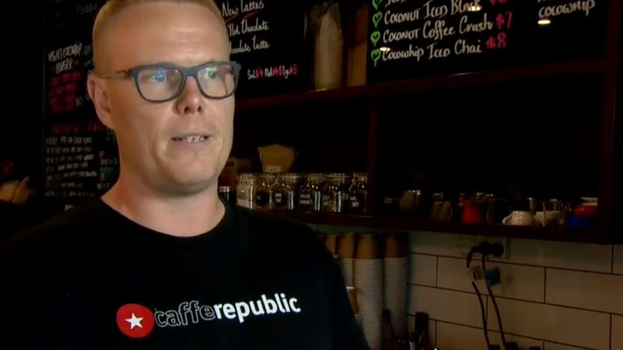 Cafe owner Peter Dufty has been left thousands out of pocket by an EFTPOS scam.