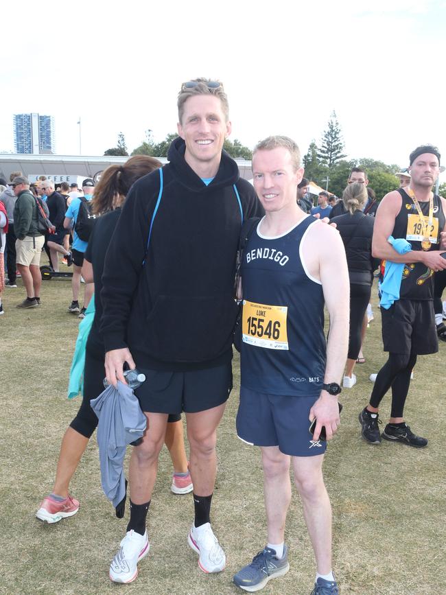 Gold Coast Marathon 2023 Scott Selwood, Luke Millard. 1 July 2023 Southport Picture by Richard Gosling