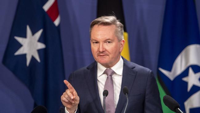 Minister for Climate Change and Energy Chris Bowen holds a press conference in Sydney. Picture: NewsWire / Jeremy Piper