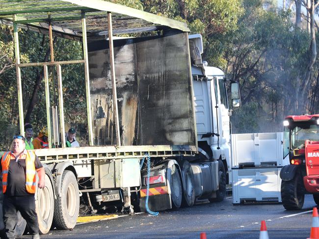 Crews have spent Monday morning cleaning the scene. Picture: Tait Schmaal