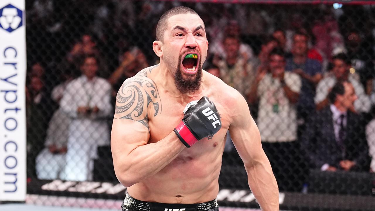 Robert Whittaker reacts after his victory against Ikram Aliskerov.